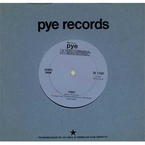 Sandie Shaw Today - Blue - Solid 7" vinyl single (7 inch record / 45) UK SDI07TO408528