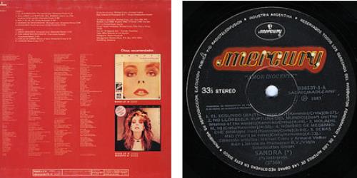 Sandra Amor Inocente vinyl LP album (LP record) Argentinean SANLPAM233563