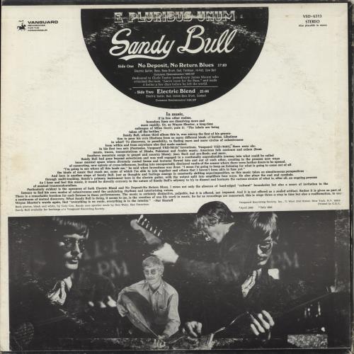 Sandy Bull E Pluribus Unum vinyl LP album (LP record) US YULLPEP871462