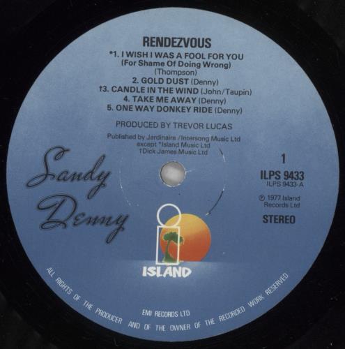 Sandy Denny Rendezvous - EX vinyl LP album (LP record) UK SNYLPRE878174