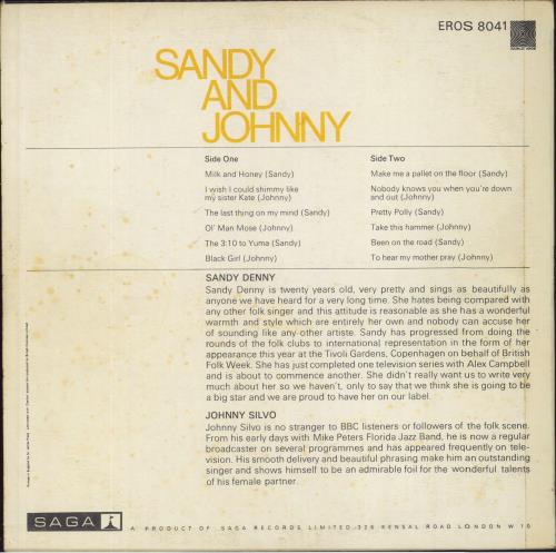 Sandy Denny Sandy & Johnny - EX vinyl LP album (LP record) UK SNYLPSA545346