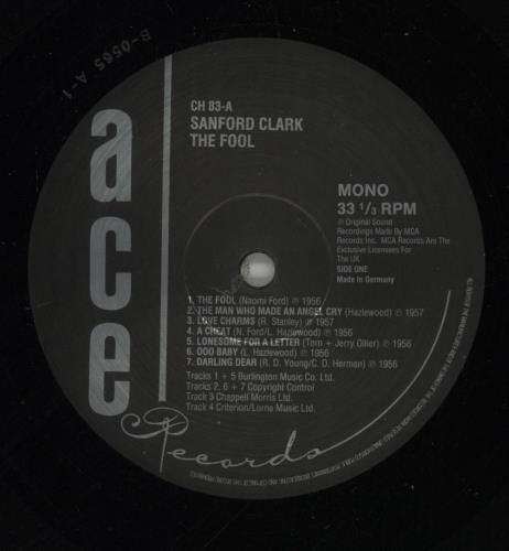 Sanford Clark The Fool vinyl LP album (LP record) UK UDZLPTH548246
