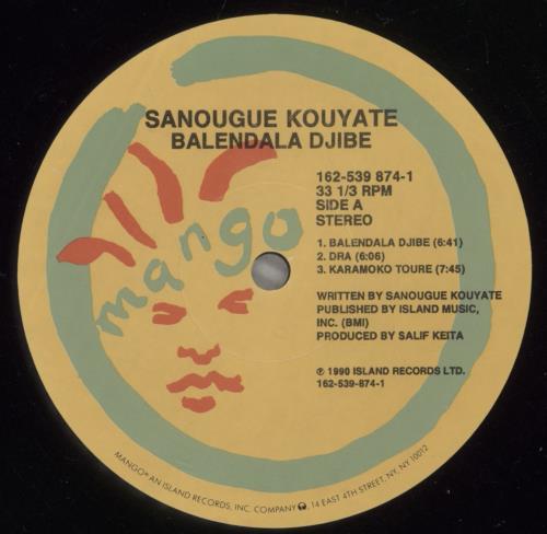 Sanougue Kouyate Balendala Djibe vinyl LP album (LP record) US -AQLPBA882574