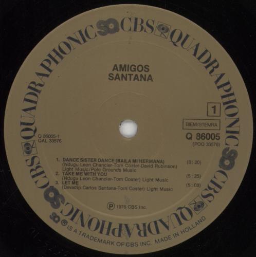 Santana Amigos - Quadraphonic vinyl LP album (LP record) Dutch SNTLPAM368045