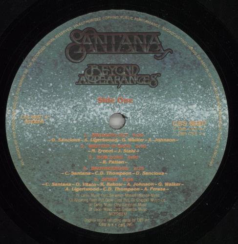 Santana Beyond Appearances vinyl LP album (LP record) UK SNTLPBE876896