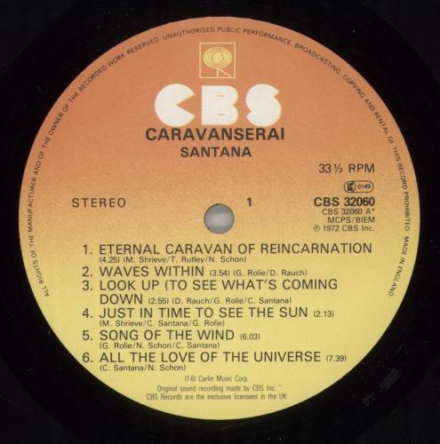 Santana Caravanserai vinyl LP album (LP record) UK SNTLPCA336657