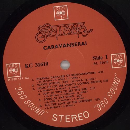 Santana Caravanserai vinyl LP album (LP record) Hong Kong SNTLPCA714734