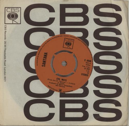 Santana Evil Ways - 4pr 7" vinyl single (7 inch record / 45) UK SNT07EV683079