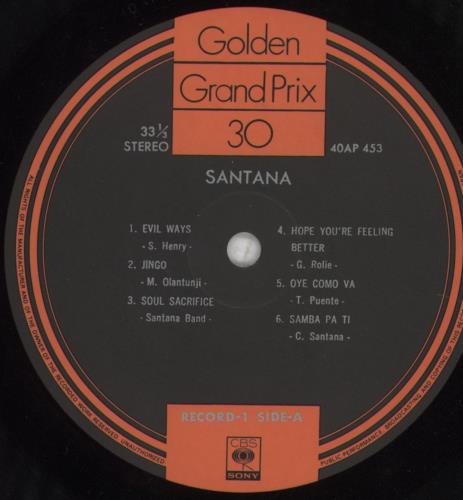 Santana Golden Grand Prix 30 2-LP vinyl record set (Double LP Album) Japanese SNT2LGO852039
