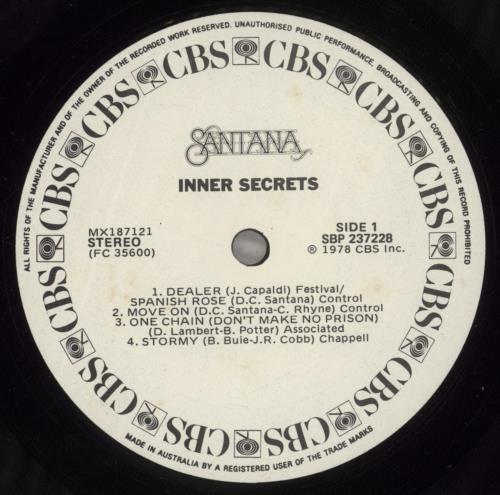 Santana Inner Secrets vinyl LP album (LP record) Australian SNTLPIN889735