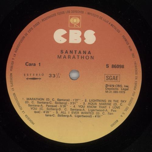 Santana Marathon vinyl LP album (LP record) UK SNTLPMA171377