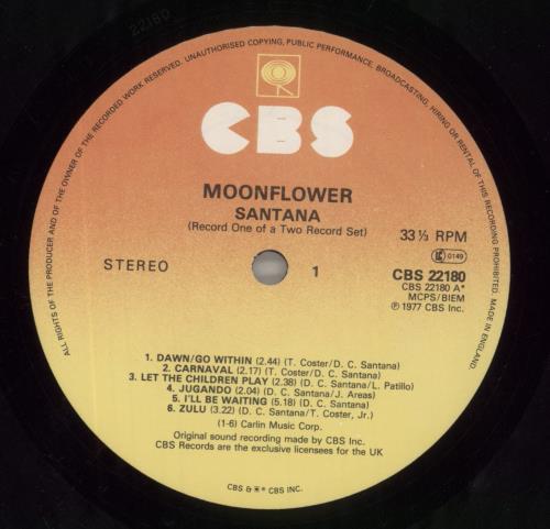 Santana Moonflower - graduated orange label 2-LP vinyl record set (Double LP Album) UK SNT2LMO689834