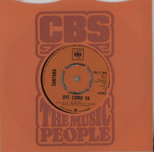 Santana Oye Como Va 7" vinyl single (7 inch record / 45) UK SNT07OY683080