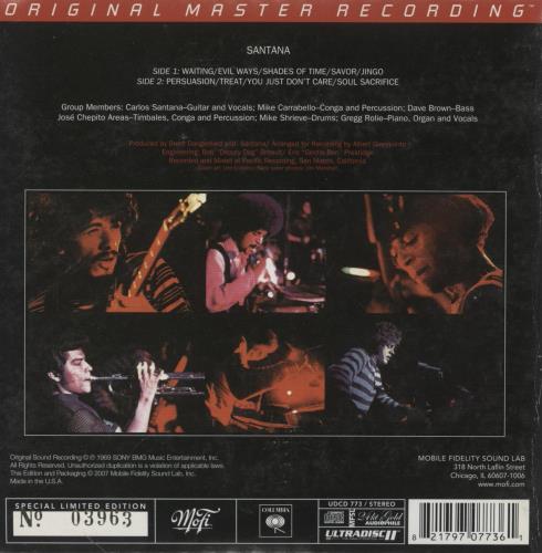 Santana Santana CD album (CDLP) US SNTCDSA769581