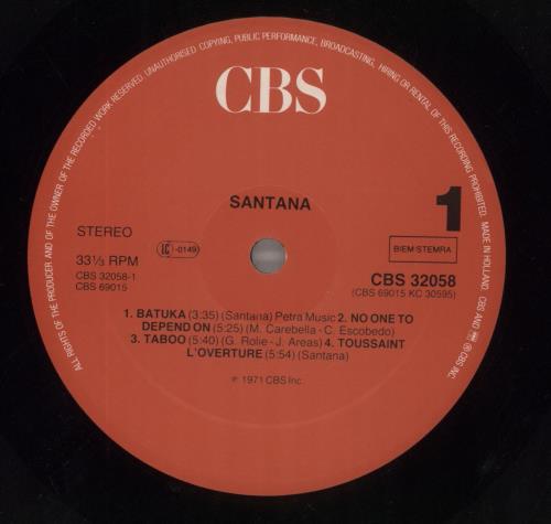 Santana Santana vinyl LP album (LP record) Dutch SNTLPSA858623