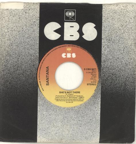 Santana She's Not There - Wide Centre 7" vinyl single (7 inch record / 45) UK SNT07SH689552
