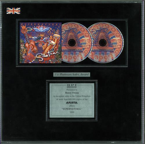 Santana Supernatural award disc UK SNTAWSU345852