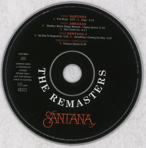 Santana The Remasters CD album (CDLP) Austrian SNTCDTH110764