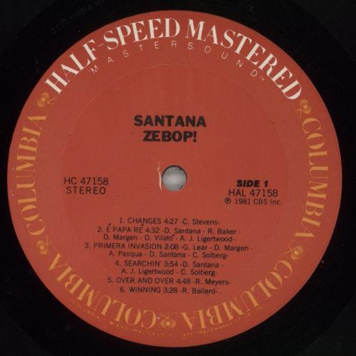 Santana Zebop! vinyl LP album (LP record) US SNTLPZE403052