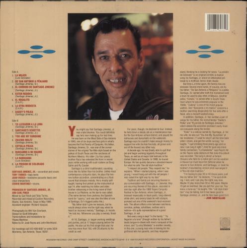 Santiago Jimenez, Jr. Familia Y Tradicion vinyl LP album (LP record) US 5CULPFA813811