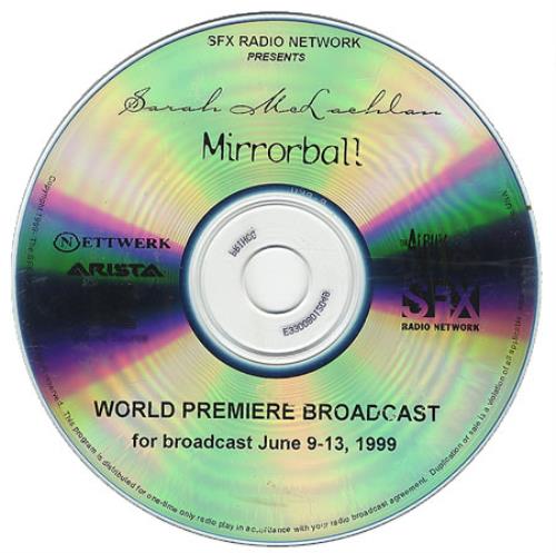 Sarah McLachlan Mirror Ball - World Premiere Broadcast CD album (CDLP) US MCLCDMI139364
