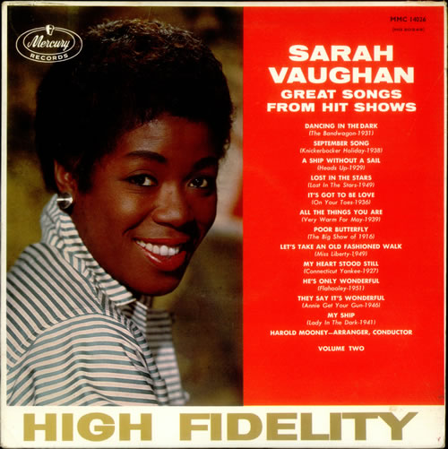 Sarah Vaughan Great Songs From Hit Shows Volume Two vinyl LP album (LP record) UK VAALPGR536472