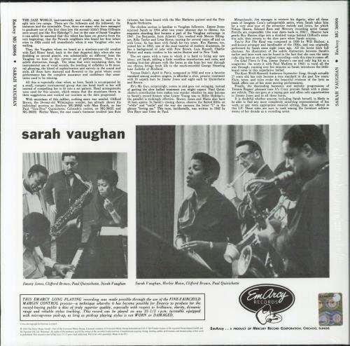Sarah Vaughan Sarah Vaughan - 180gm Vinyl - Sealed + Booklet vinyl LP album (LP record) UK VAALPSA794226