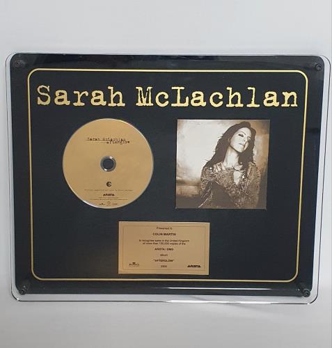 Sarah McLachlan Afterglow in-house award disc UK MCLAIAF600937