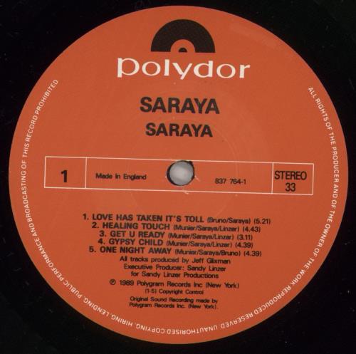 Saraya Saraya - EX vinyl LP album (LP record) UK S.ALPSA877402