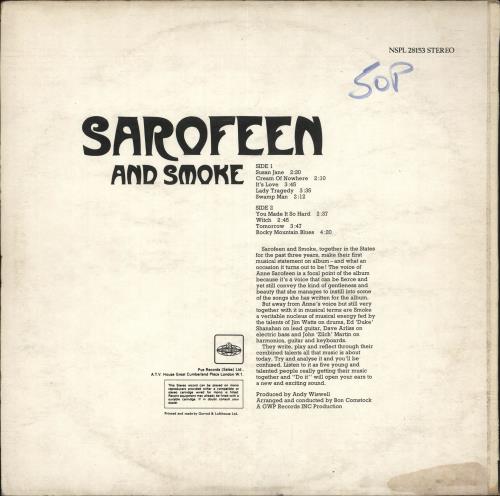 Sarofeen And Smoke Do It vinyl LP album (LP record) UK SN4LPDO392486