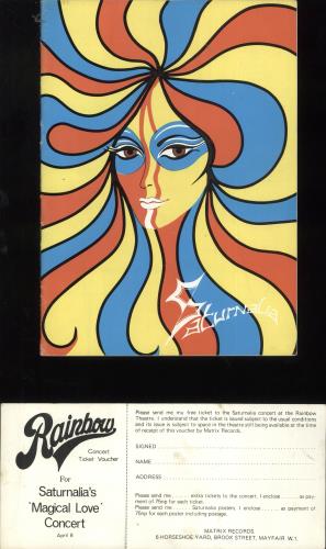 Saturnalia Magical Love + Booklet & Ticket picture disc LP (vinyl picture disc album) UK ST9PDMA564069