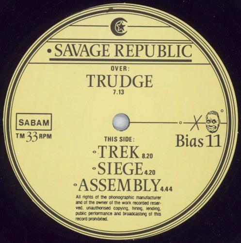 Savage Republic Trudge 12" vinyl single (12 inch record / Maxi-single) Belgian XC412TR831879