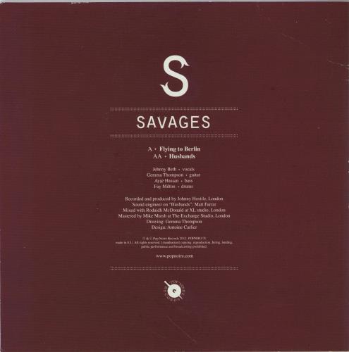 Savages Flying To Berlin - 2nd - Clear Vinyl 7" vinyl single (7 inch record / 45) UK XD207FL777273