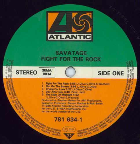 Savatage Fight For The Rock vinyl LP album (LP record) German SVTLPFI591115