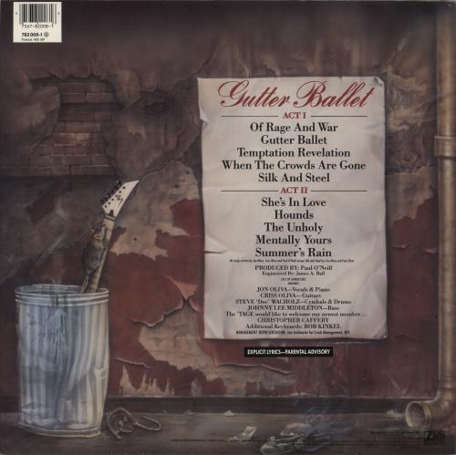 Savatage Gutter Ballet vinyl LP album (LP record) German SVTLPGU465680