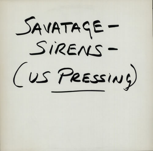 Savatage Sirens - Test Pressing vinyl LP album (LP record) US SVTLPSI600269