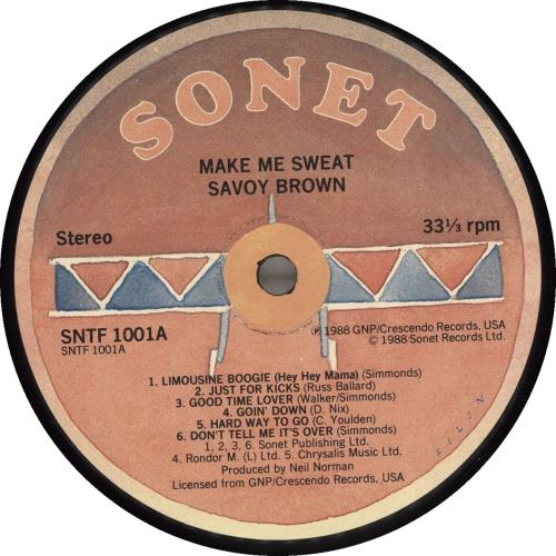 Savoy Brown Make Me Sweat vinyl LP album (LP record) UK SVBLPMA703788