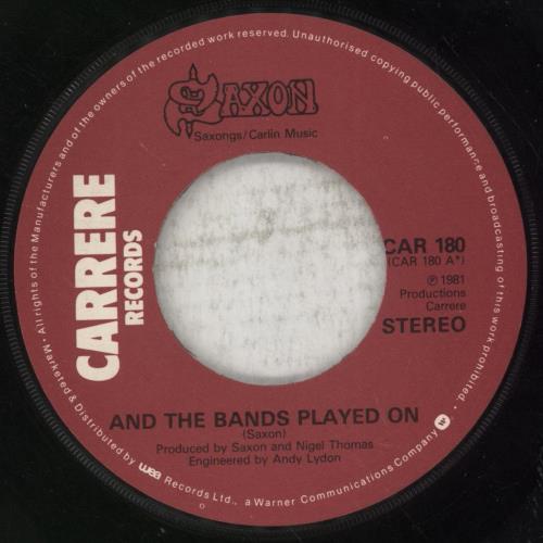 Saxon And The Bands Played On - Wide 7" vinyl single (7 inch record / 45) UK SAX07AN888193