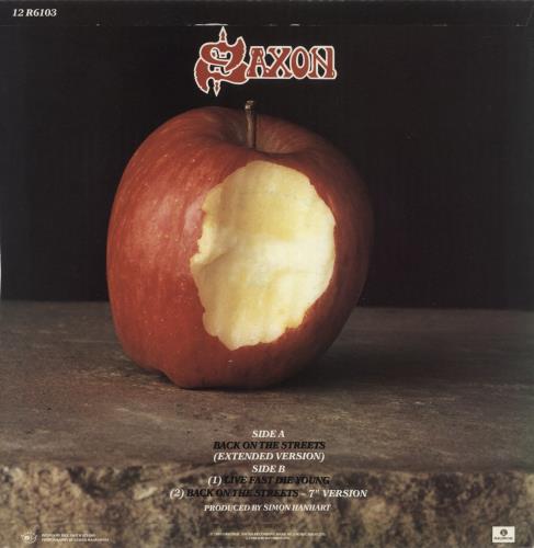 Saxon Back On The Streets 12" vinyl single (12 inch record / Maxi-single) UK SAX12BA39425