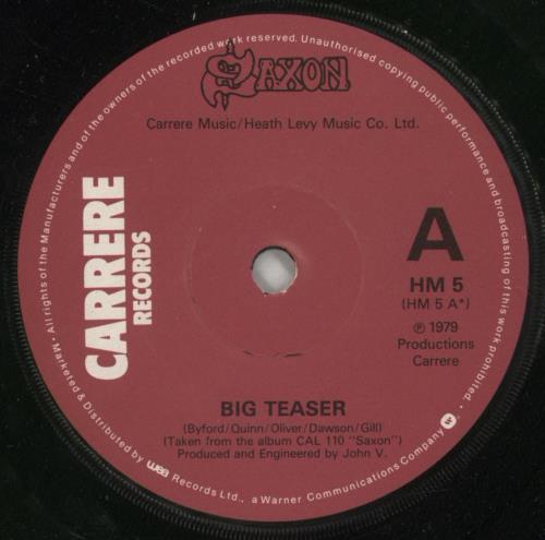 Saxon Big Teaser 7" vinyl single (7 inch record / 45) UK SAX07BI163171