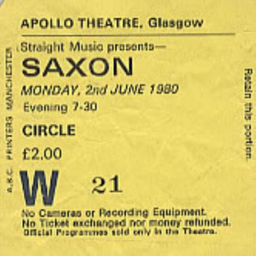 Saxon Concert Ticket concert ticket UK SAXTICO319233