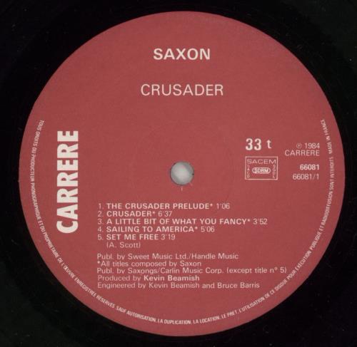 Saxon Crusader vinyl LP album (LP record) French SAXLPCR447110