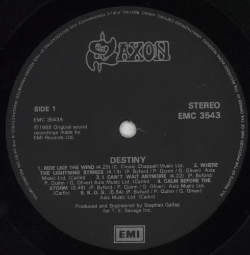Saxon Destiny vinyl LP album (LP record) UK SAXLPDE245078