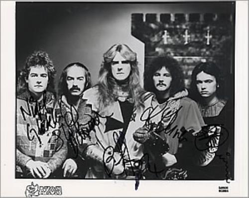 Saxon Publicity Photograph - autographed photograph UK SAXPHPU273972