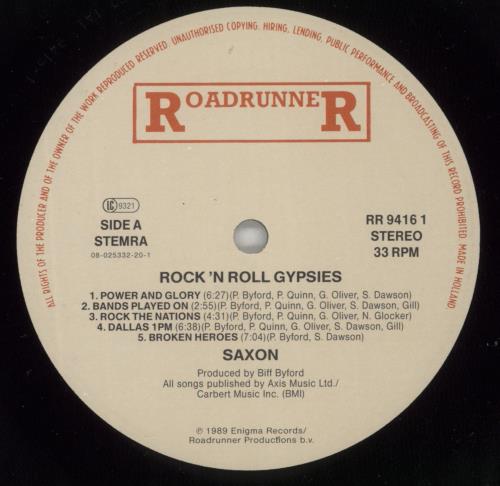 Saxon Rock N' Roll Gypsies vinyl LP album (LP record) Dutch SAXLPRO719053