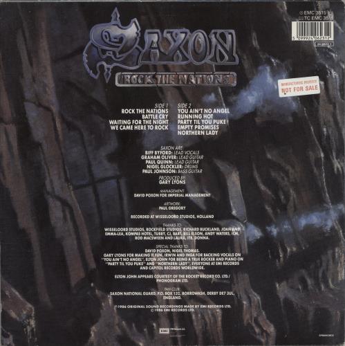 Saxon Rock The Nation vinyl LP album (LP record) UK SAXLPRO418556