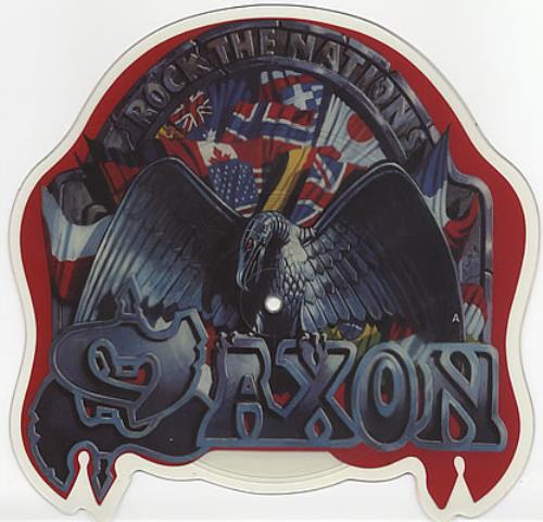 Saxon Rock The Nations shaped picture disc (picture disc vinyl record) UK SAXSHRO19080