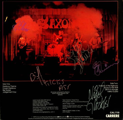 Saxon Saxon - Autographed vinyl LP album (LP record) UK SAXLPSA436121