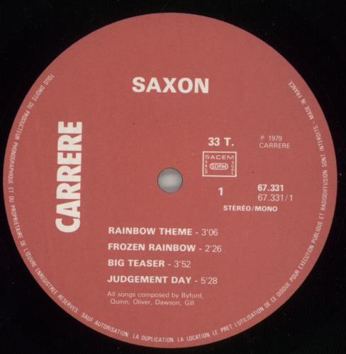 Saxon Saxon vinyl LP album (LP record) French SAXLPSA329122