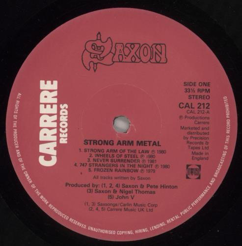 Saxon Strong Arm Metal vinyl LP album (LP record) UK SAXLPST287198